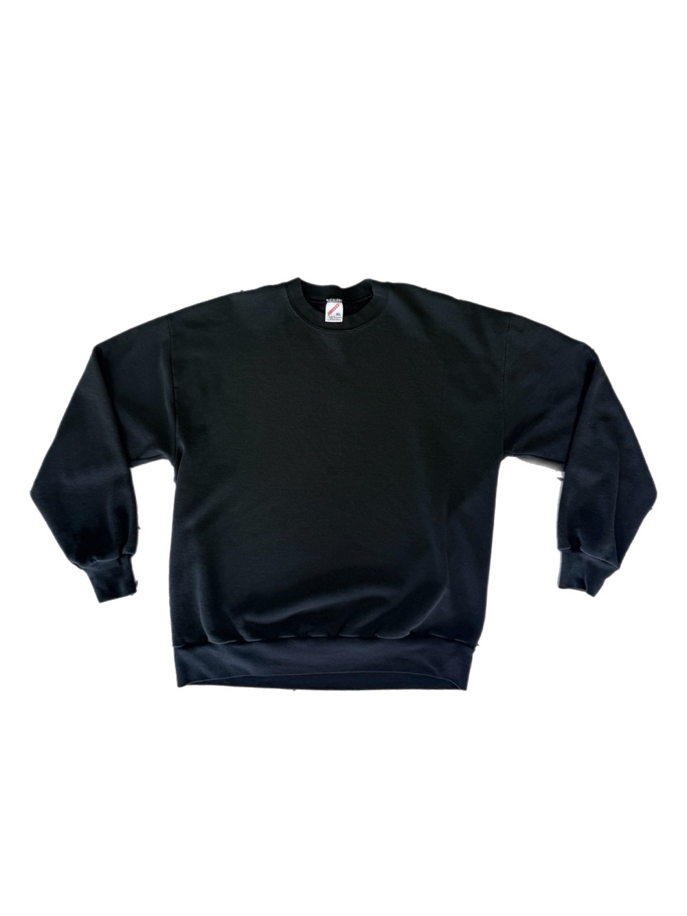 Vintage 80s 90s Jerzees Black Raglan Blank Crewneck Sweatshirt